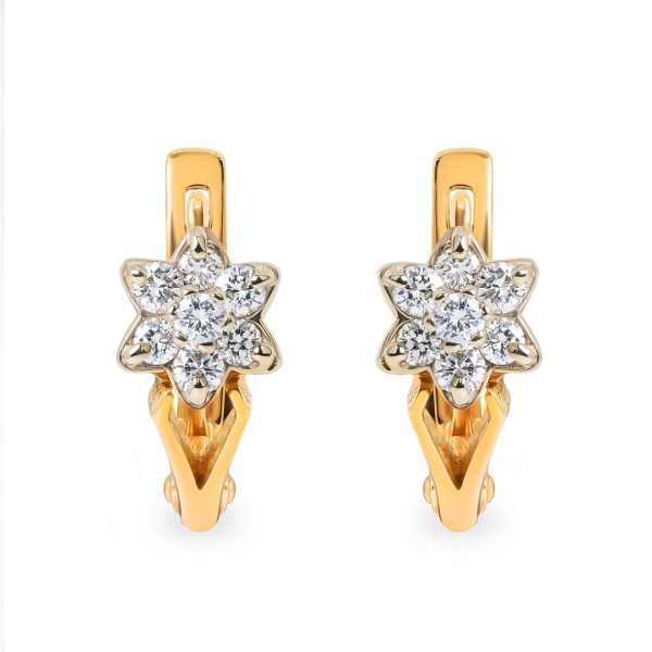 Серьги из комбинированного золота с бриллиантами