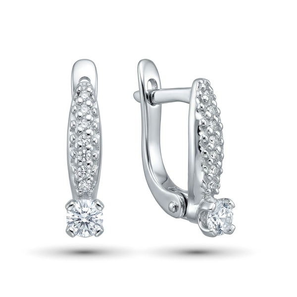 Серьги из белого золота с бриллиантами