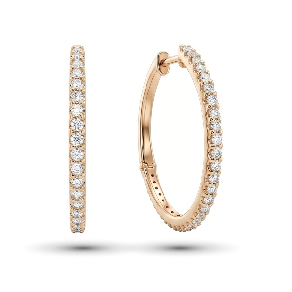 Серьги из красного золота с бриллиантами