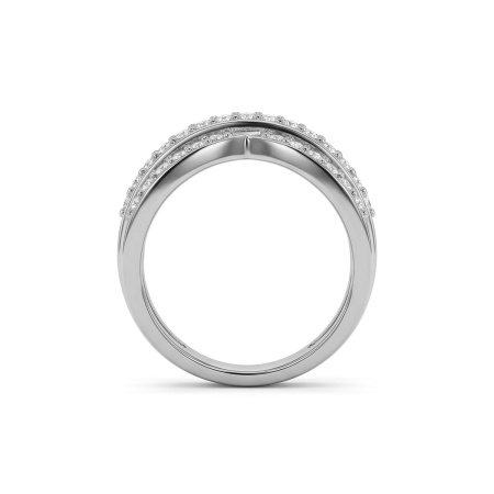 Кольцо из родированного золота с бриллиантами