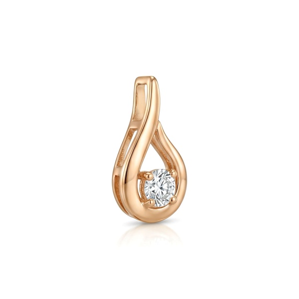 Подвеска из красного золота с бриллиантом