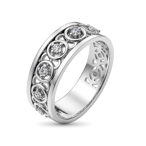 Кольцо из белого золота с бриллиантами