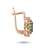 Серьги из красного золота с фианитом и изумрудом