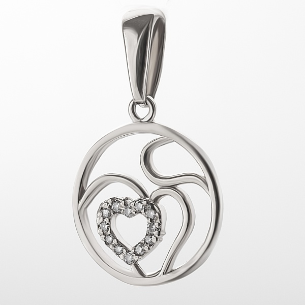 Подвеска из белого золота с бриллиантами
