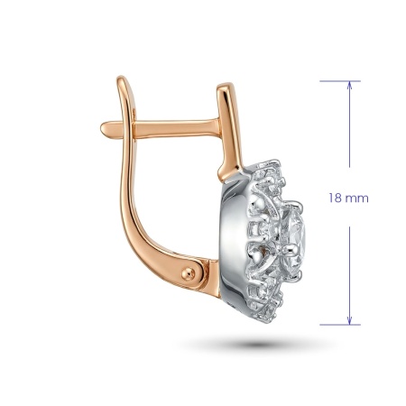 Серьги из комбинированного золота с бриллиантами