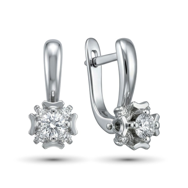 Серьги из белого золота с бриллиантами