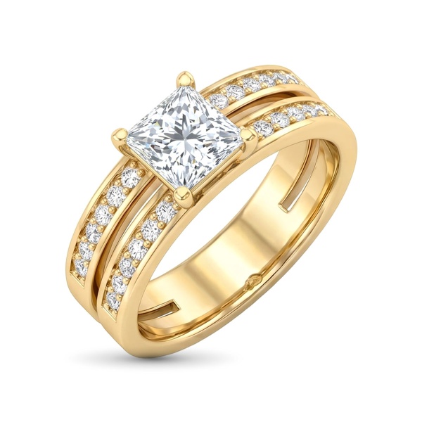 Кольцо из желтого золота с бриллиантами