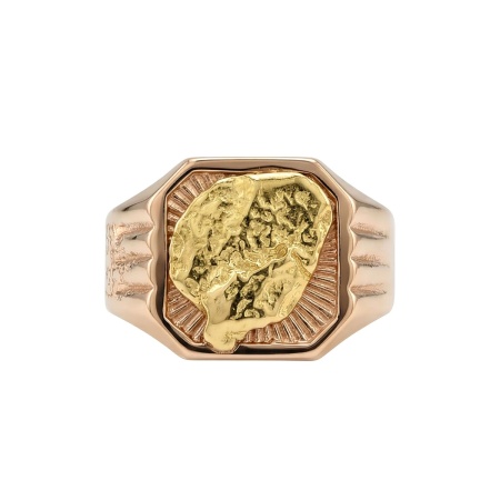 Кольцо из красного золота с самородком