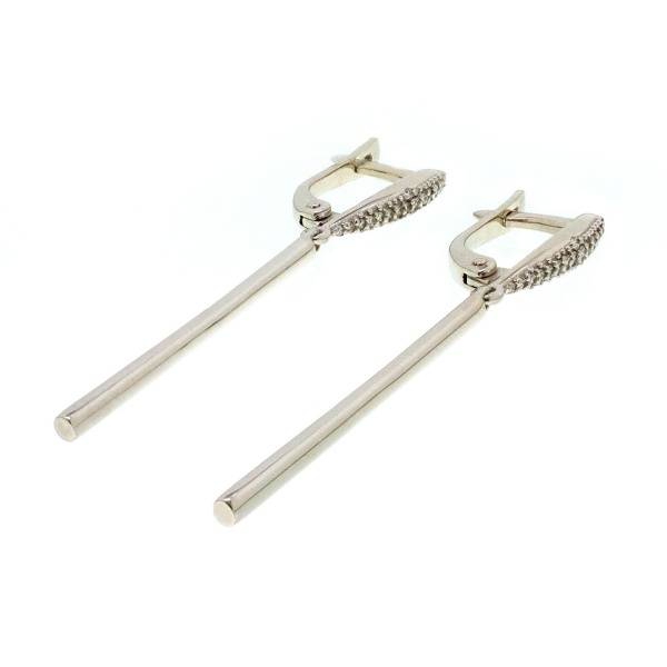 Серьги из белого золота с бриллиантами