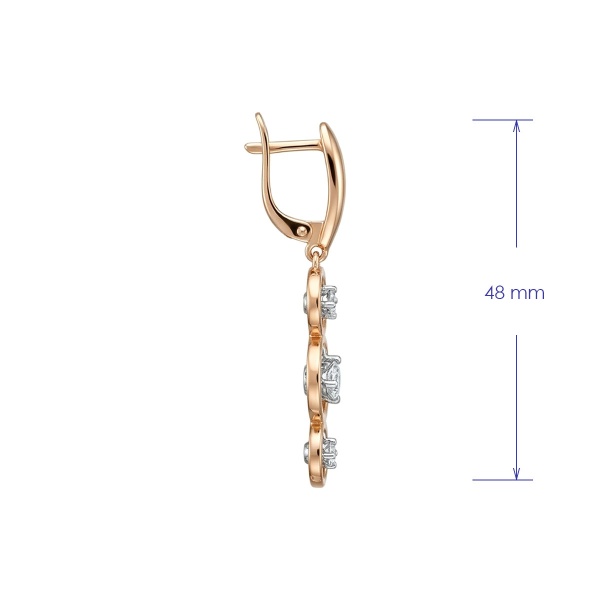 Серьги из красного золота с бриллиантами