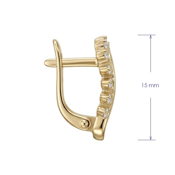 Серьги из желтого золота с бриллиантами