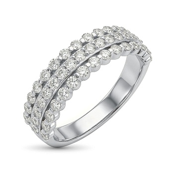 Кольцо из родированного золота с бриллиантами