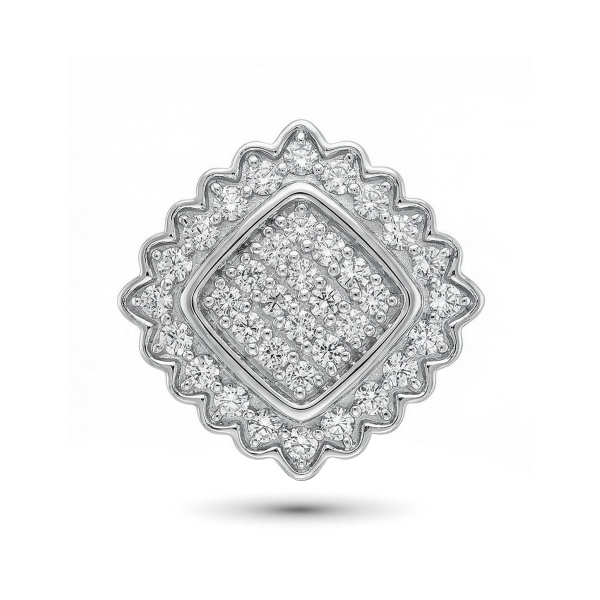 Подвеска из белого серебра с бриллиантами