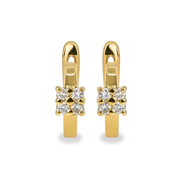 Серьги из желтого золота с бриллиантами