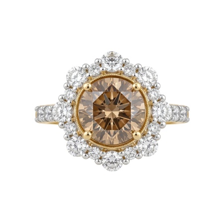 Кольцо из желтого золота с бриллиантами