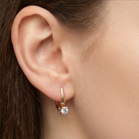 Серьги из красного золота с бриллиантами