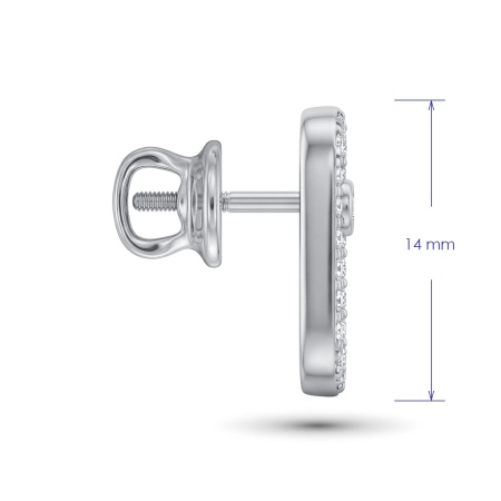 Серьги из родированного золота с бриллиантами