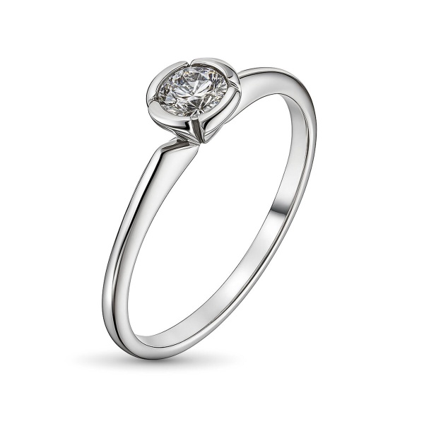 Кольцо из белого золота с бриллиантом