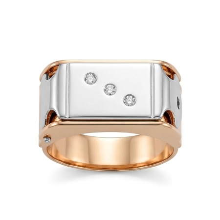 Кольцо из комбинированного золота с бриллиантами