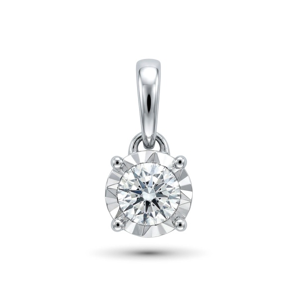 Подвеска из белого серебра с бриллиантом