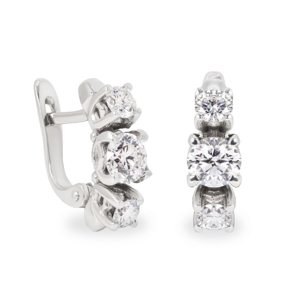 Серьги из белого золота с бриллиантами