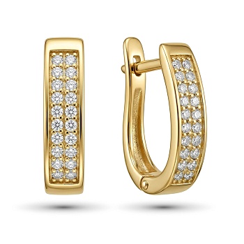 Серьги из желтого золота с бриллиантами