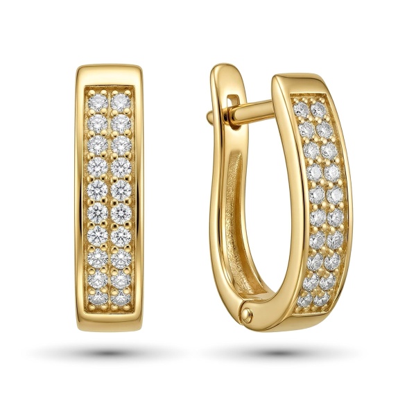 Серьги из желтого золота с бриллиантами