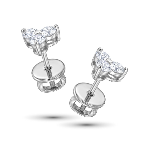 Серьги из родированного золота с бриллиантами