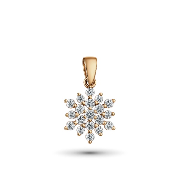 Подвеска из красного золота с бриллиантами