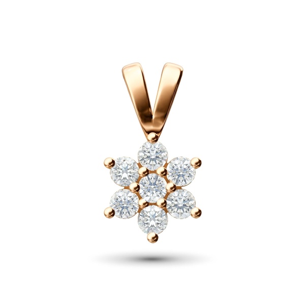 Подвеска из красного золота с бриллиантами