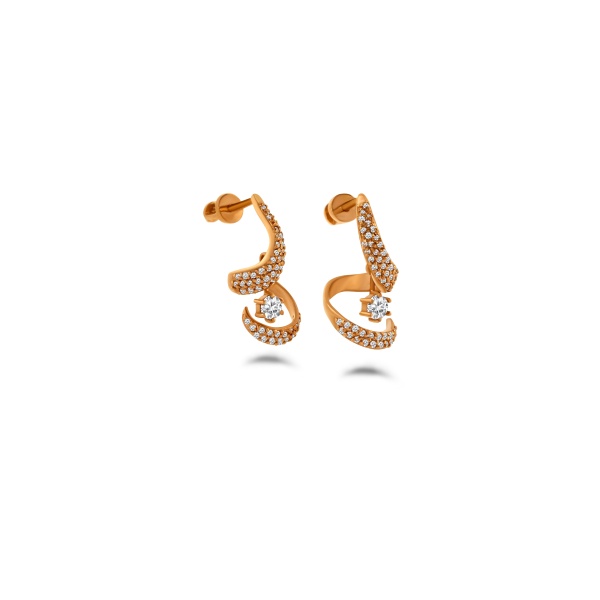 Серьги из желтого золота с бриллиантами