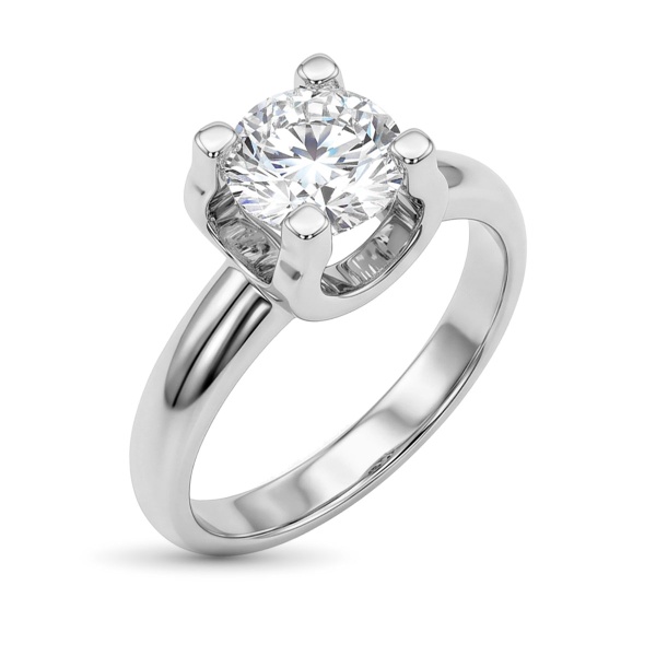 Кольцо из родированного золота с бриллиантами