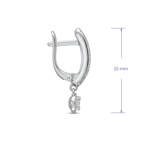 Серьги из родированного золота с бриллиантами