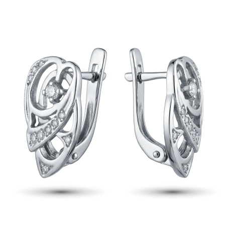 Серьги из белого золота с бриллиантами