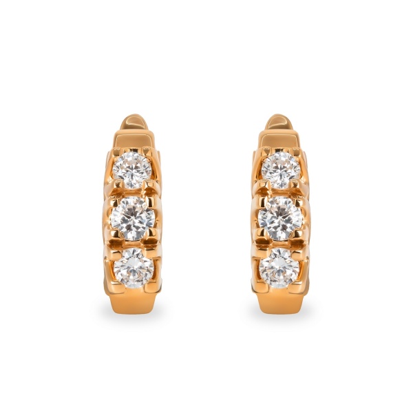 Серьги из красного золота с бриллиантами