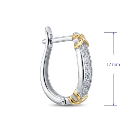 Серьги из родированного золота с бриллиантами