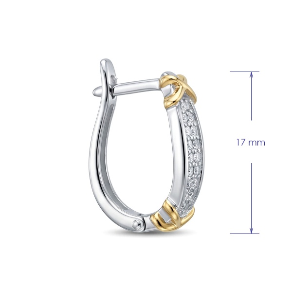 Серьги из родированного золота с бриллиантами