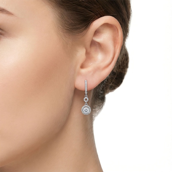 Серьги из белого золота с бриллиантами