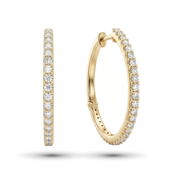 Серьги из желтого золота с бриллиантами