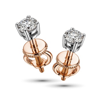 Серьги из комбинированного золота с бриллиантами