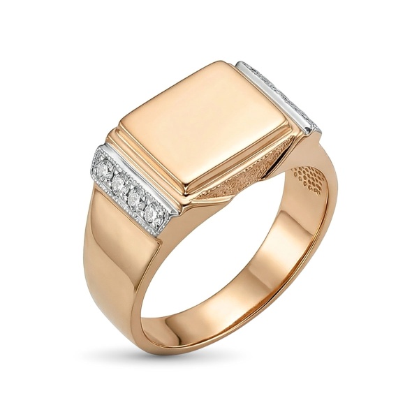 Кольцо из комбинированного золота с бриллиантами