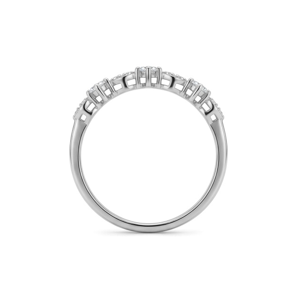 Кольцо из родированного золота с бриллиантами