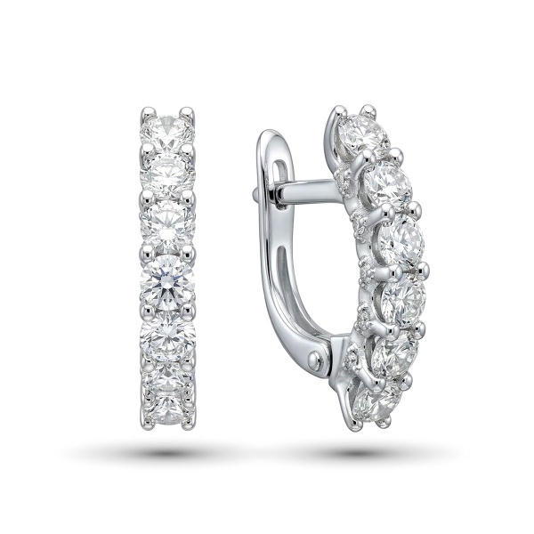 Серьги из родированного золота с бриллиантами