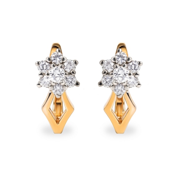 Серьги из комбинированного золота с бриллиантами