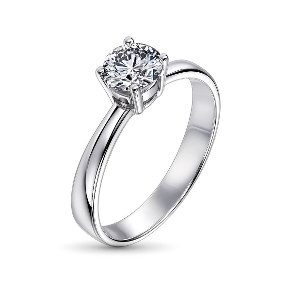 Кольцо из белого золота с бриллиантом