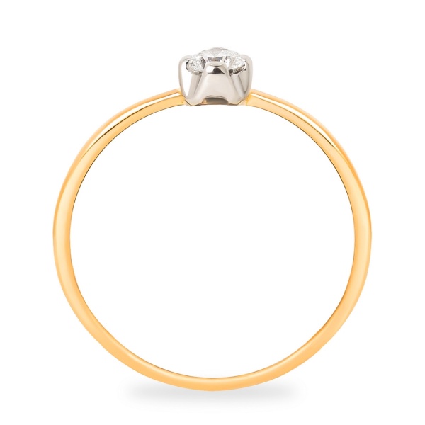 Кольцо из комбинированного золота с бриллиантом