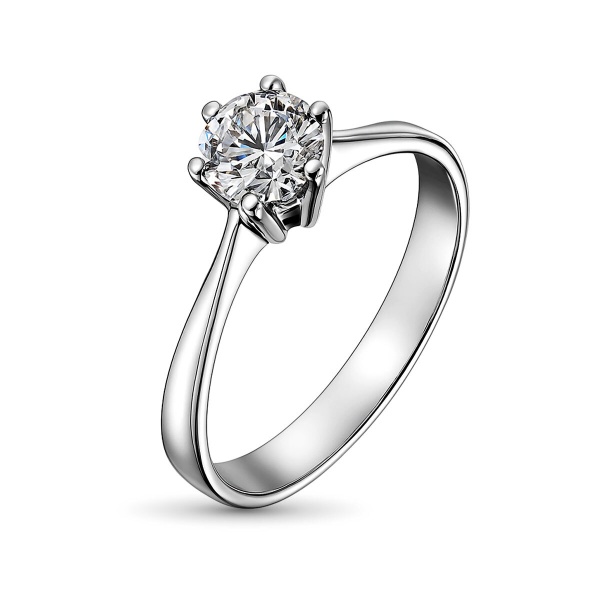 Кольцо из белого золота с бриллиантом