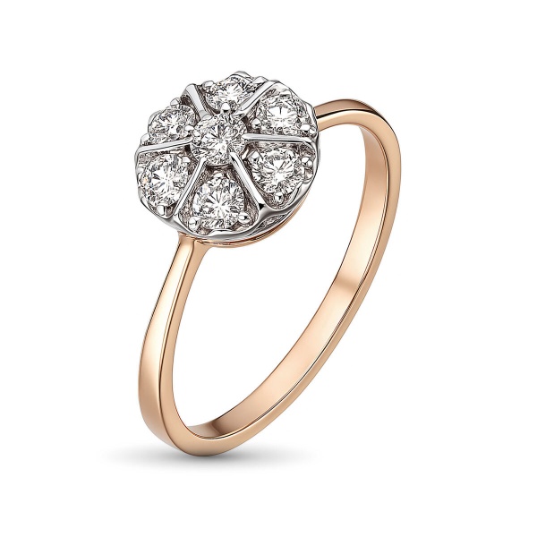 Кольцо из комбинированного золота с бриллиантами