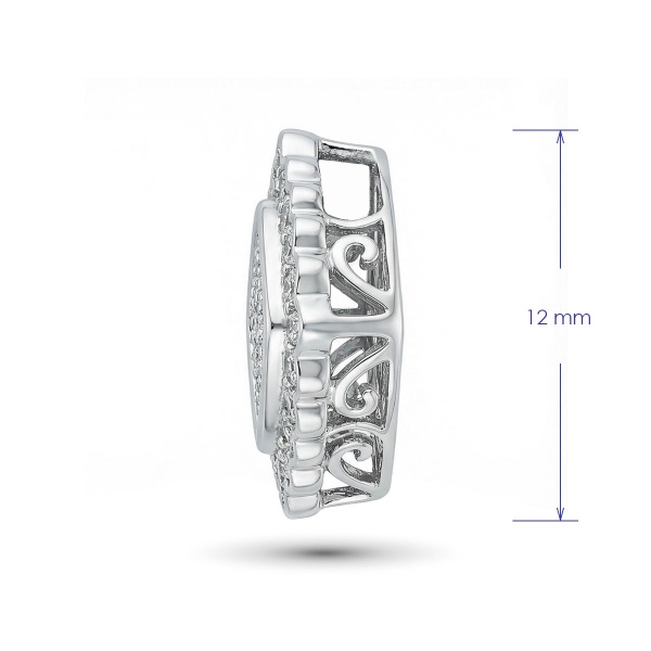 Подвеска из белого серебра с бриллиантами