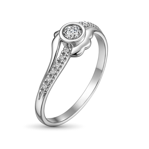Кольцо из белого золота с бриллиантами